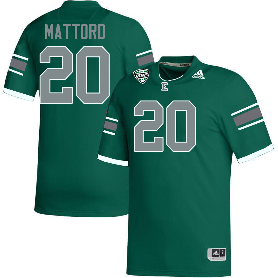 Eastern Michigan Eagles #20 Joey Mattord College Football Jerseys Stitched Sale-Green